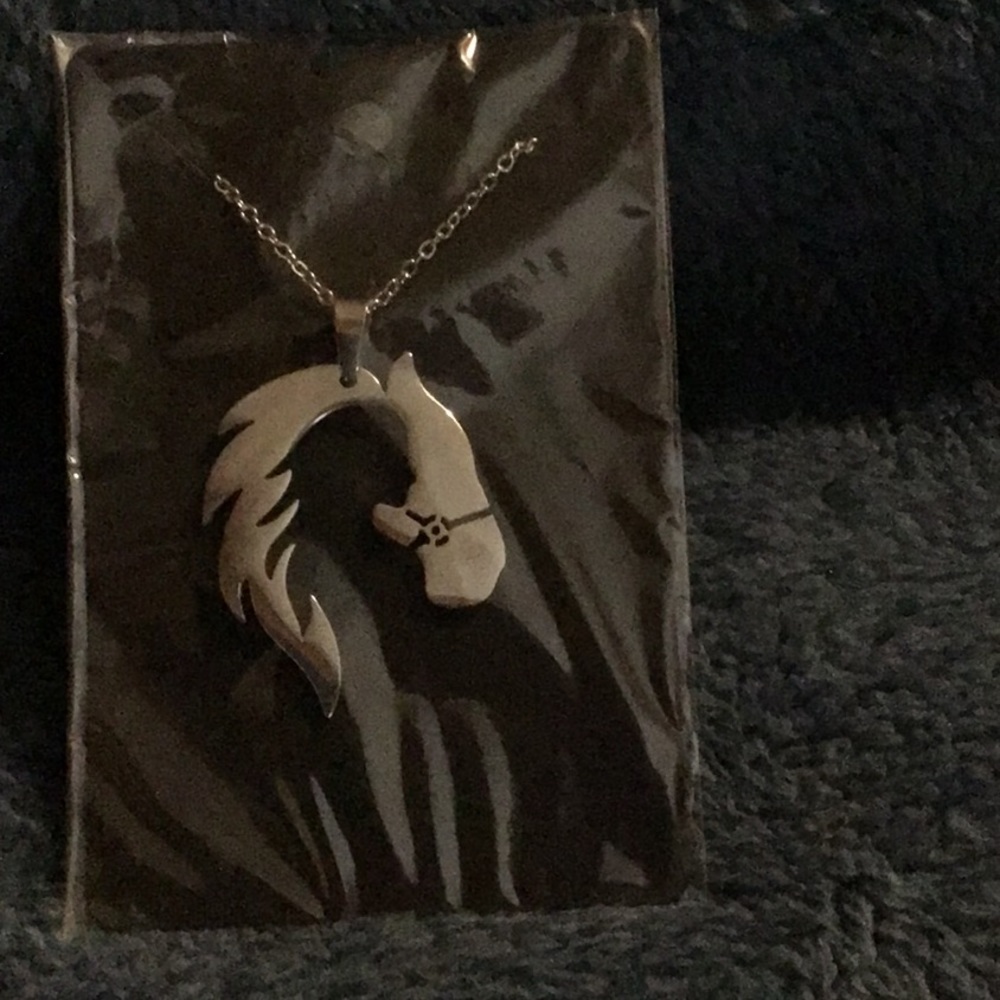 Beautiful handmade horse and girl pendant necklace